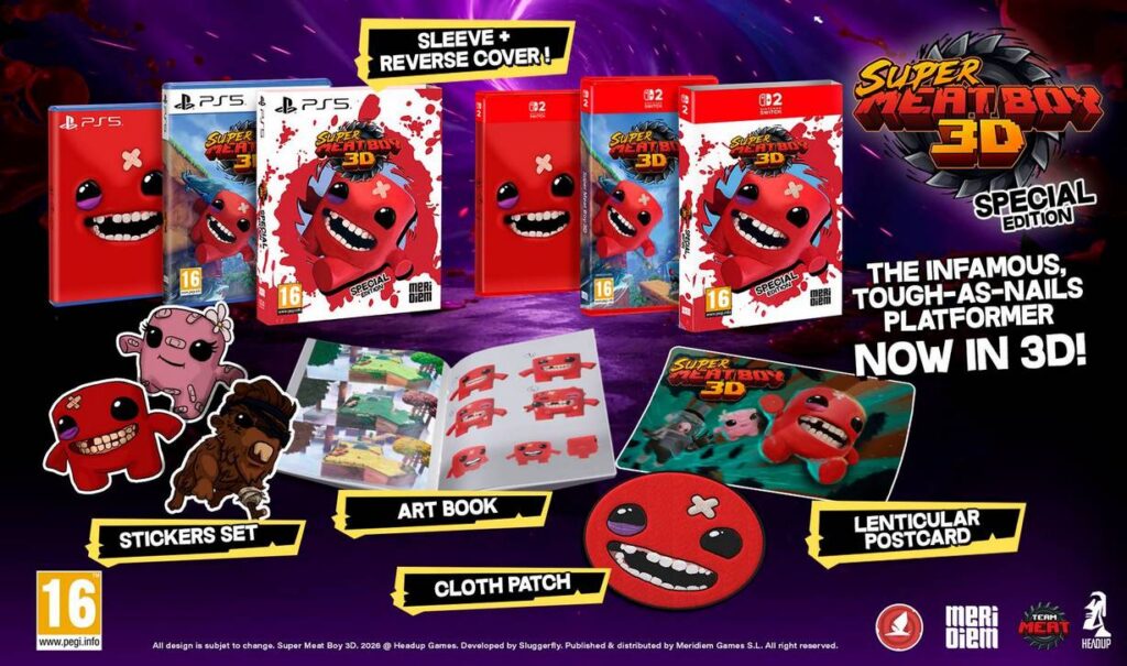Super Meat Boy 3D có bản vật lý cho Switch 2 và PS5 1 gamen.pro Super Meat Boy 3D 30062026