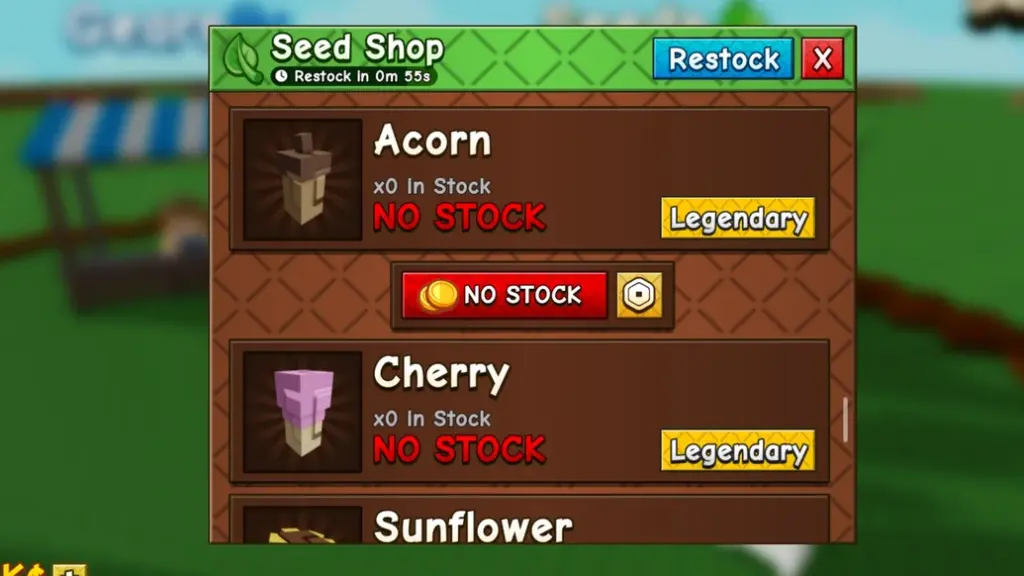 gamen.pro grow a garden 2 acorn seed shop menu