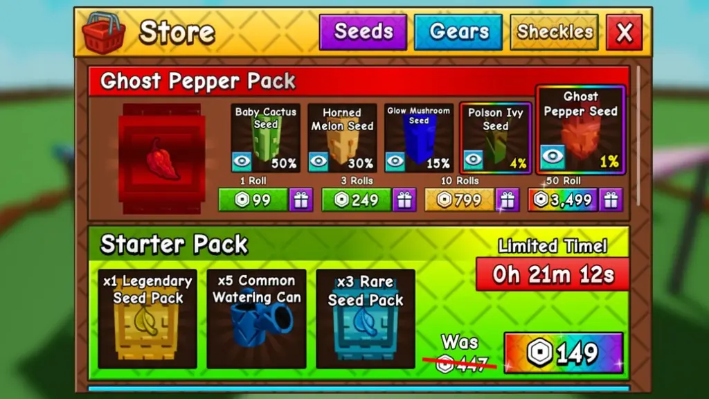 gamen.pro grow a garden two ghost pepper pack in shop