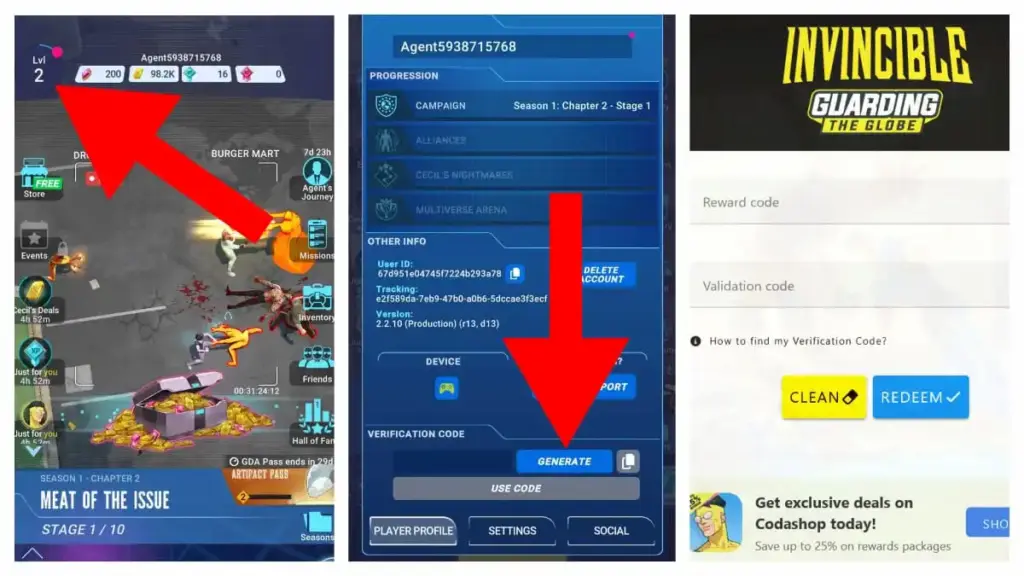 gamen.pro how to redeem invincible guarding the globe codes