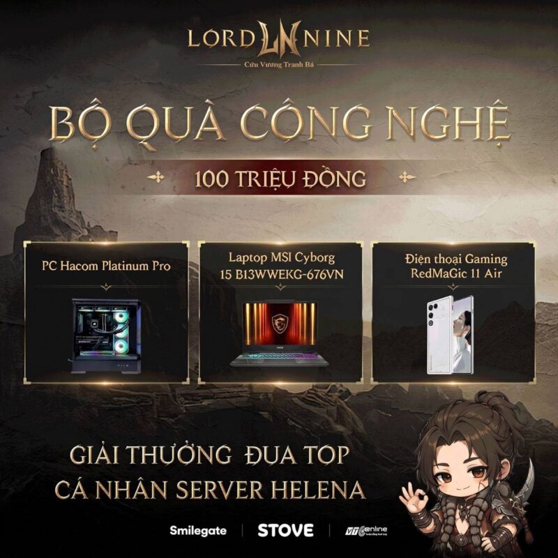 LORDNINE "chơi lớn" vung gần 200 triệu đồng phát quà cho game thủ nhân dịp ra mắt server mới Helena! 2 gamen.pro LORDNINE 29072026 2