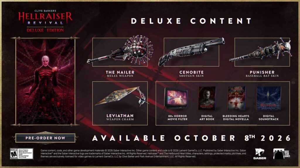 Clive Barker's Hellraiser: Revival mở đặt trước, xác nhận đổ bộ Nintendo Switch 2 2 gamen.pro Clive Barkers Hellraiser Revival preorder