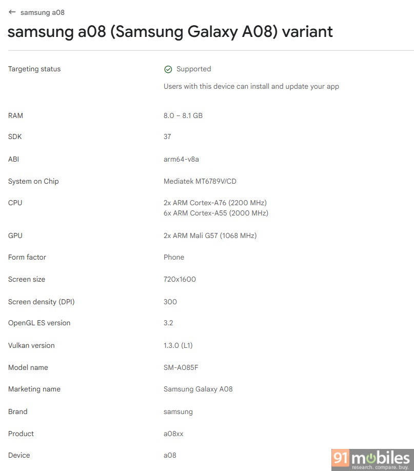 Bộ ba Galaxy S26 FE, A08 và A07s lộ diện 2 gamen.pro Samsung Galaxy A08 console
