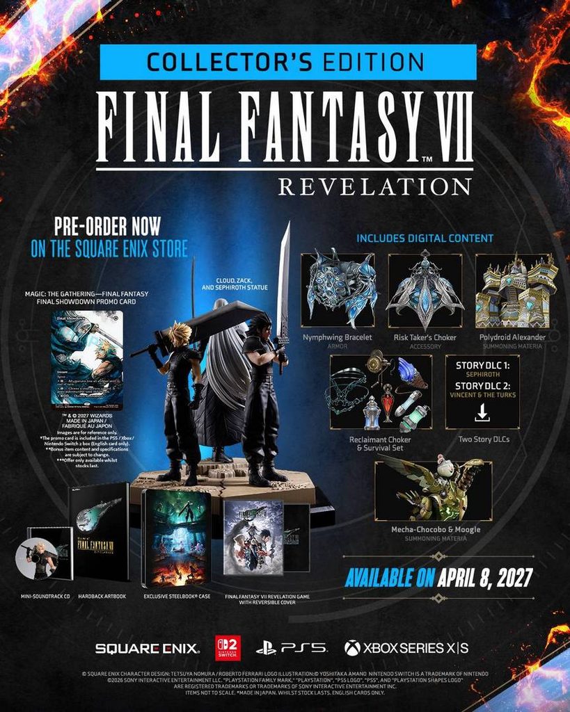 Final Fantasy VII Revelation có Collector's Edition kèm tượng ba nhân vật 7 Final Fantasy VII Revelation Collectors Edition