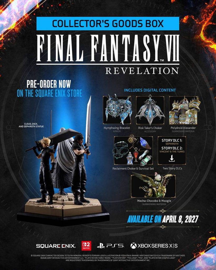Final Fantasy VII Revelation có Collector's Edition kèm tượng ba nhân vật 6 Final Fantasy VII Revelation Collectors Goods Box