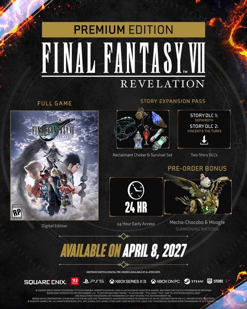 Final Fantasy VII Revelation có Collector's Edition kèm tượng ba nhân vật 1 Final Fantasy VII Revelation Premium Edition