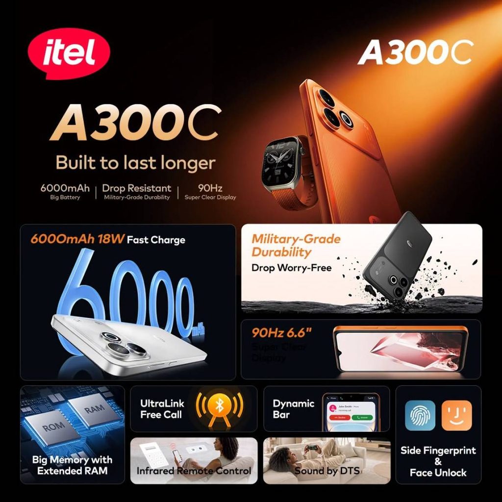 itel A300C trình làng, pin 6.000mAh giá rẻ chạy Android 16 1 gamen.pro itel A300C