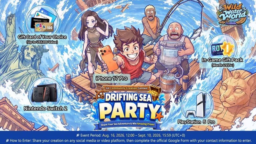 Wild Water World ra mắt bằng cơn mưa lượt quay và chiêu trò marketing bằng phần cứng 2 gamen.pro wild water world drifting sea party prizes jpg 1280